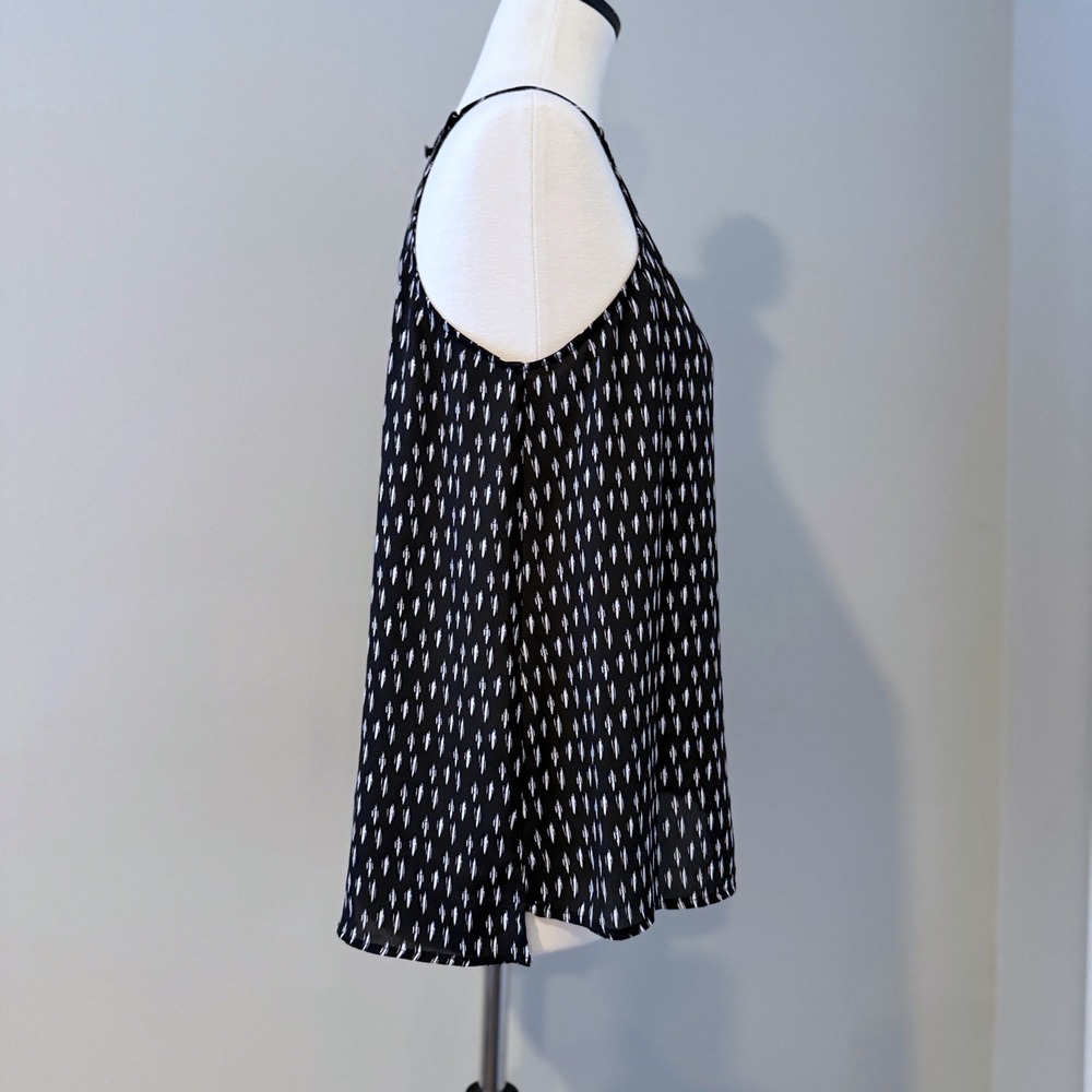Worthington Black White Ikat Print Halter Neck Tank Top Women's Size S - Picture 6 of 10